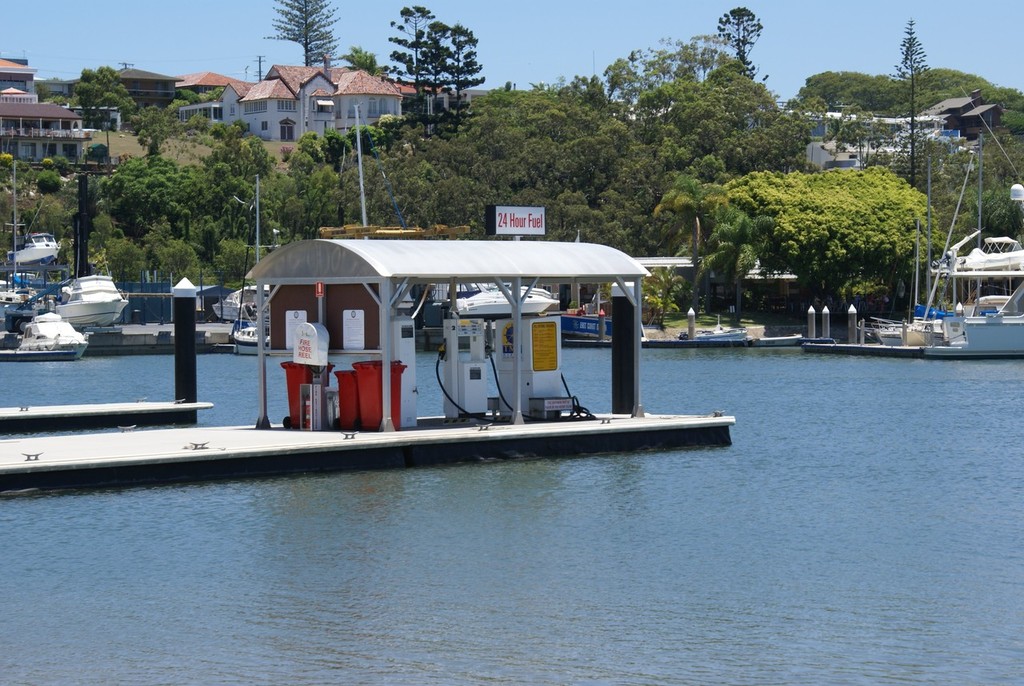 The fuel wharf operates 24/7 at the squadron - it dispenses diesel and standard unleaded. Marina manager Andrew Monks says the standard unleaded in time will have to be replaced by premium unleaded to avoid the problems caused by ethanol. - RQYS © Bob Wonders